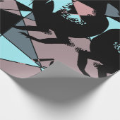 Pastel Black Blue Pink Grey abstract Cadeaupapier (Hoek)
