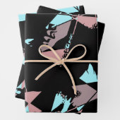 Pastel Black Blue Pink Grey abstract Inpakpapier Vel (In situ)