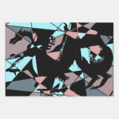 Pastel Black Blue Pink Grey abstract Inpakpapier Vel (Voorkant)