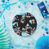 Pastel Black Blue Pink Grey abstract Papieren Bordje (Feest)