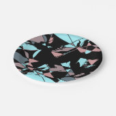 Pastel Black Blue Pink Grey abstract Papieren Bordje (Gekanteld)