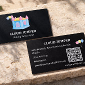 Pastel Black Bounce House Verhuur QR Code Visitekaartje
