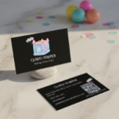 Pastel Black Bounce House Verhuur QR Code Visitekaartje