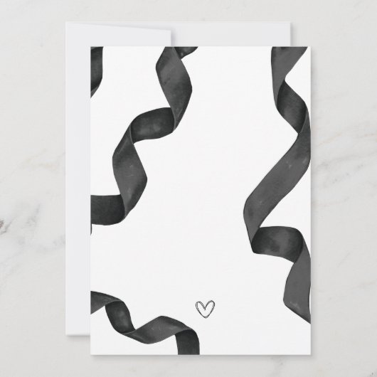 Pastel Black Bow Elegante Verjaardag Kaart (Achterkant)