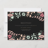 Pastel Black Modern Floral Weddenschap Kaart (Voorkant)