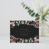 Pastel Black Modern Floral Weddenschap Kaart (Staand voorkant)