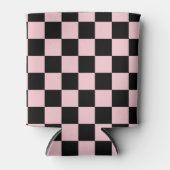 Pastel Black Pink Checkerboard Pattern Blikjeskoeler (Voorkant)