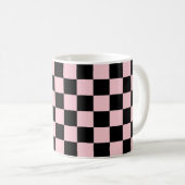 Pastel Black Pink Checkerboard Pattern Koffiemok (Voorkant rechts)