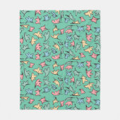 Pastel bladeren groen fleece deken (Voorkant)