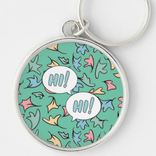 Pastel bladeren groen sleutelhanger