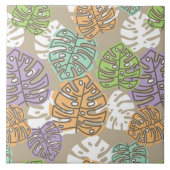 Pastel bladeren keramische tegel tegeltje (Voorkant)