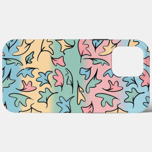 Pastel bladeren kleurrijk Case-Mate iPhone case (Achterkant (horizontaal))
