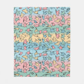 Pastel bladeren kleurrijk fleece deken (Voorkant)