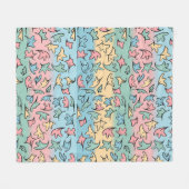 Pastel bladeren kleurrijk fleece deken (Voorkant (Horizontaal))
