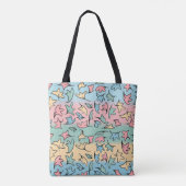 Pastel bladeren kleurrijk tote bag (Achterkant)