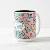 Pastel bladeren kleurrijk tweekleurige koffiemok (Voorkant rechts)