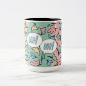 Pastel bladeren kleurrijk tweekleurige koffiemok (Center)