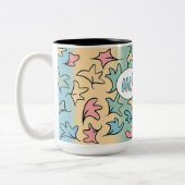 Pastel bladeren kleurrijk tweekleurige koffiemok (Links)