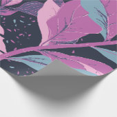 Pastel bladeren op donkere achtergrond cadeaupapier (Hoek)