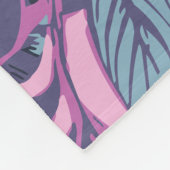 Pastel bladeren op donkere achtergrond fleece deken (Hoek)
