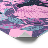 Pastel bladeren op donkere achtergrond poster (Hoek)