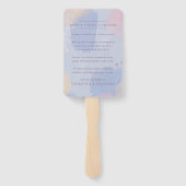 Pastel Blauw Abstracte Kunst Handwaaier (Achterkant)