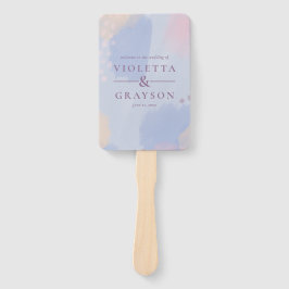 Pastel Blauw Abstracte Kunst Handwaaier