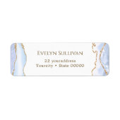 pastel blauw agate return address label (Voorkant)