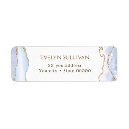 pastel blauw agate return address label