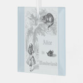 Pastel Blauw Alice in Wonderland Glas Ornament (Voorkant links)