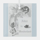 Pastel Blauw Alice in Wonderland Glas Ornament (Voorkant)