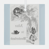 Pastel Blauw Alice in Wonderland Glas Ornament (Achterkant)