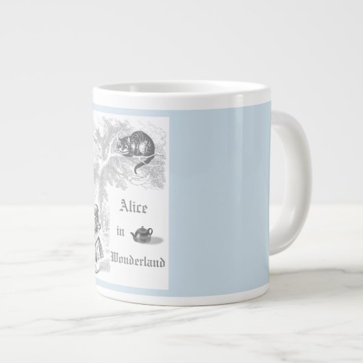 Pastel Blauw  Alice in Wonderland Grote Koffiekop (Voorkant rechts)