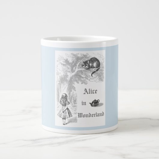 Pastel Blauw  Alice in Wonderland Grote Koffiekop (Voorkant)