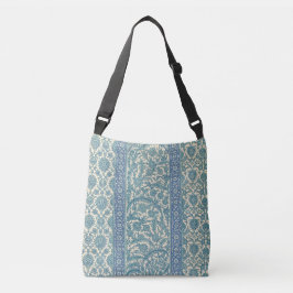 Pastel Blauw  Arabisch vloerkleed Botanisch Patroo Crossbody Tas