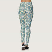 Pastel Blauw  Arabisch vloerkleed Botanisch Patroo Leggings (Achterkant)