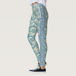 Pastel Blauw  Arabisch vloerkleed Botanisch Patroo Leggings