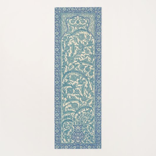 Pastel Blauw  Arabisch vloerkleed Botanisch Patroo Yogamat (Achterkant)