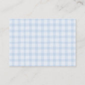 Pastel Blauw Baby shower Familie Tradities Activit Informatiekaartje (Achterkant)