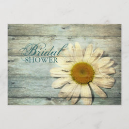 Pastel Blauw Barnwood Land Daisy vrijgezellenfeest Kaart