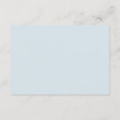 Pastel Blauw Blad en Bloemen Monogram Bruiloft Informatiekaartje (Achterkant)
