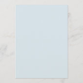 Pastel Blauw Blad en Bloemen Monogram Bruiloft Programmakaart (Achterkant)