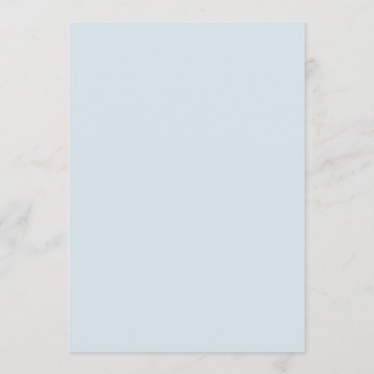 Pastel Blauw Blad en Bloemen Monogram Bruiloft Programmakaart (Achterkant)