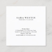 Pastel Blauw Bladeren Bloemen Monogram Bruiloft Pl Vierkante Visitekaartje (Achterkant)