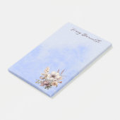 Pastel Blauw  Bloemen Custom Post-it® Notes (Schuin)
