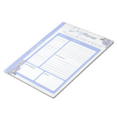 Pastel Blauw Bloemen Dagelijkse Planner Notitieblok (Schuin)