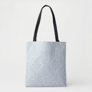 Pastel Blauw Bloemen Patroon Tote Bag