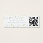 Pastel blauw bloemenbruiloft QR register insert ca Mini Visitekaartjes (Achterkant)