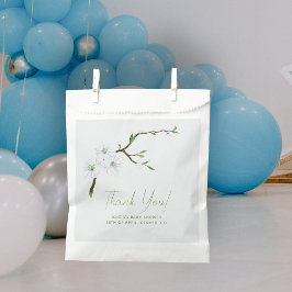 Pastel blauw bloemenjongen baby shower bedankzakje