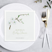 Pastel blauw bloemenjongen baby shower servet